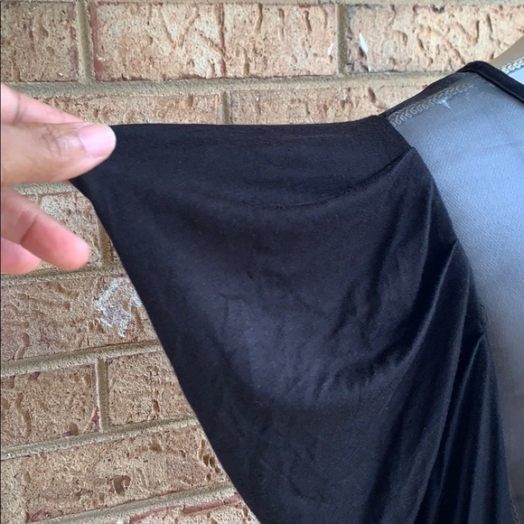 Black Sheer Graphic Bling Shirt. - Picture 3 of 4